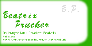 beatrix prucker business card